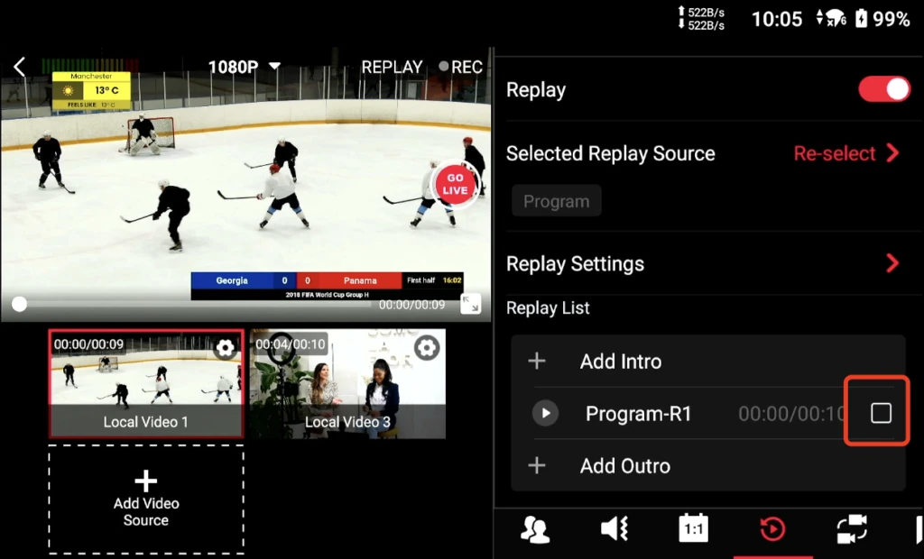 спортивні повтори вибір джерела